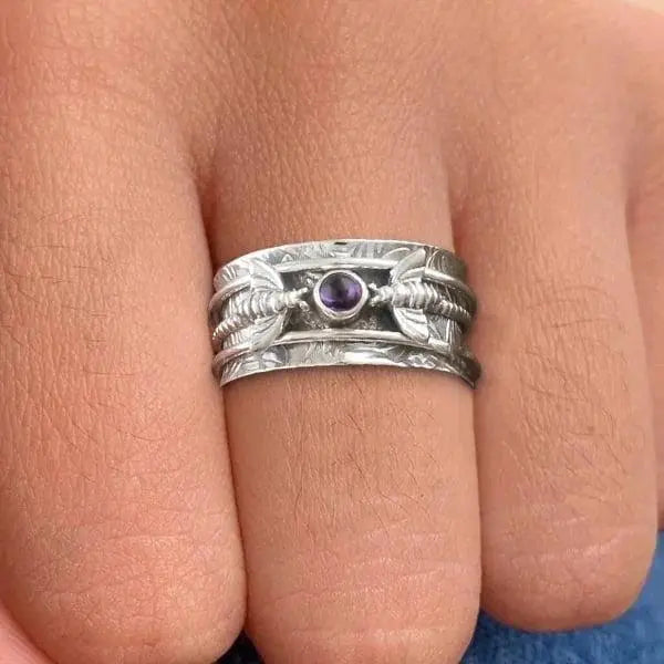 Bi lilla ædelstens meditationsring