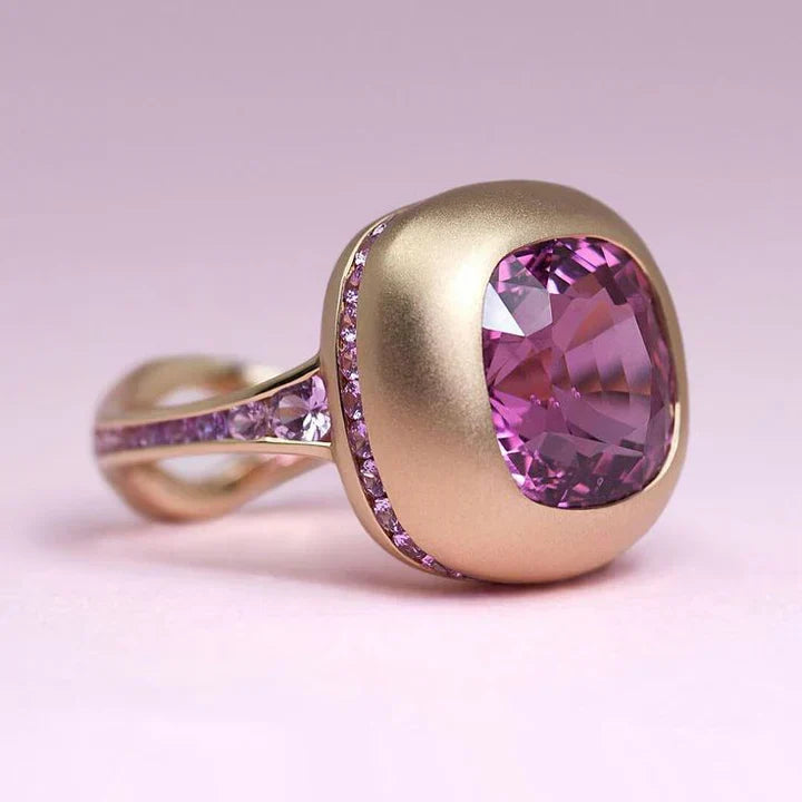 Vintage Rosa Pink Guld Ring