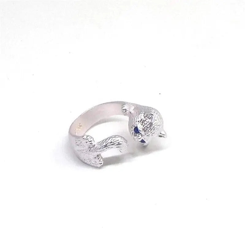 925 sterling sølv justerbar katte ring