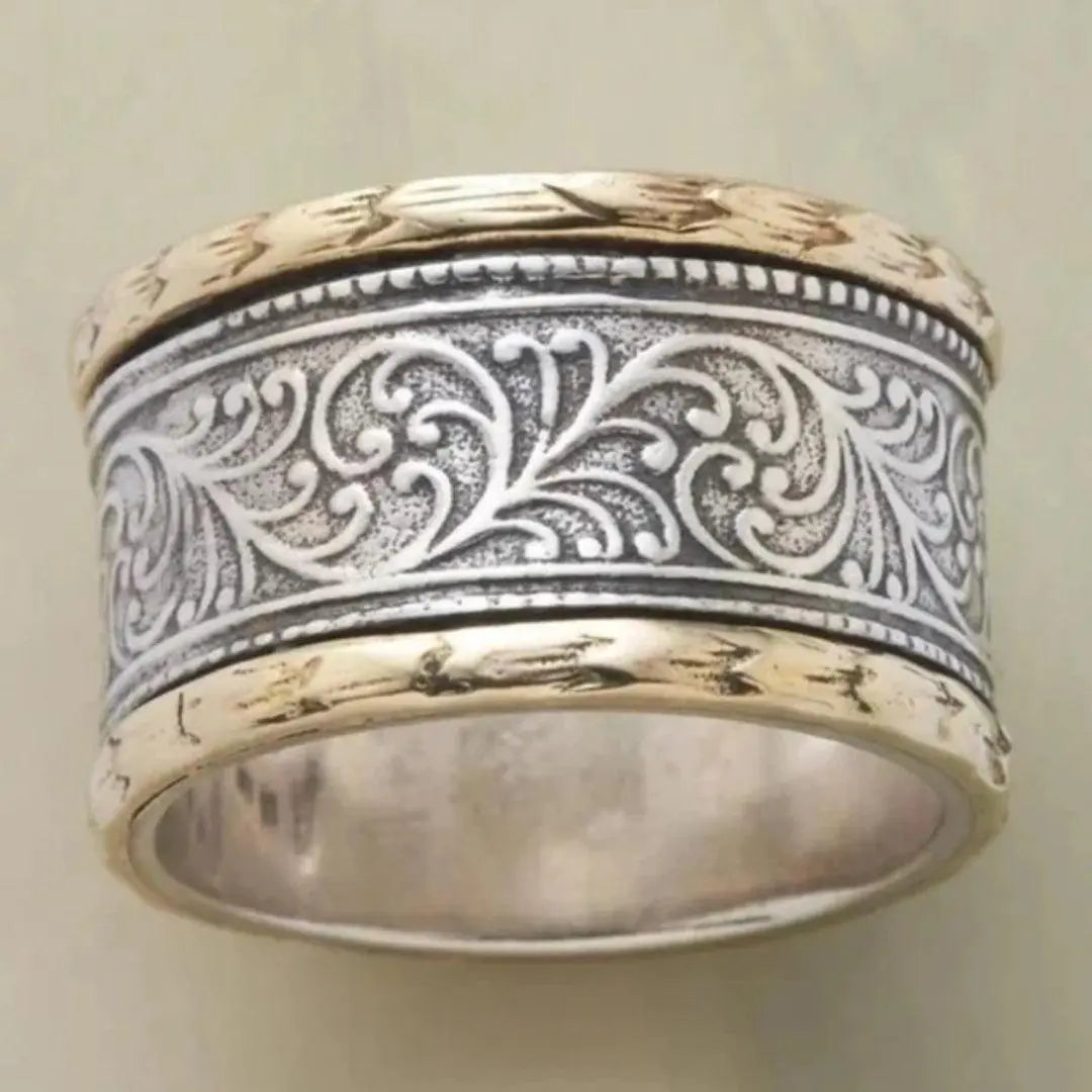 Vintage guld- og sølvforgyldt ring