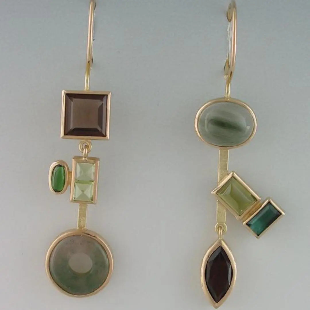 Vintage hængende krystal skov øreringe