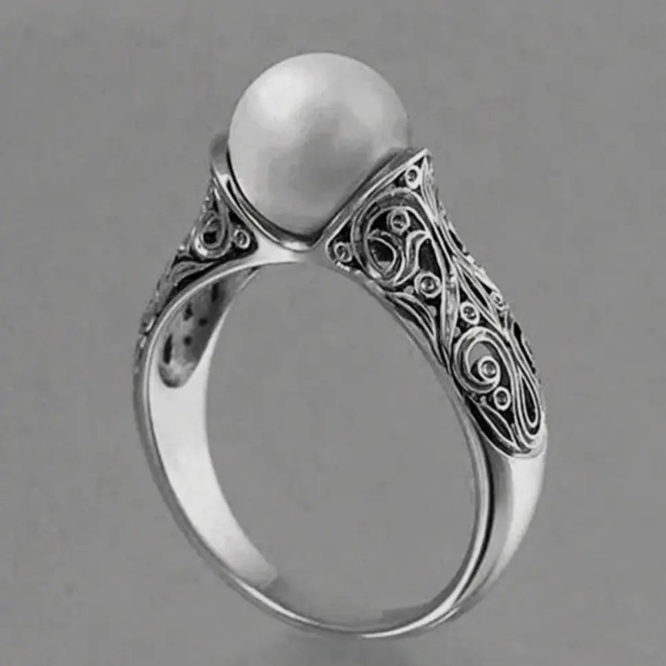 Vintage Sølv Perle Ring
