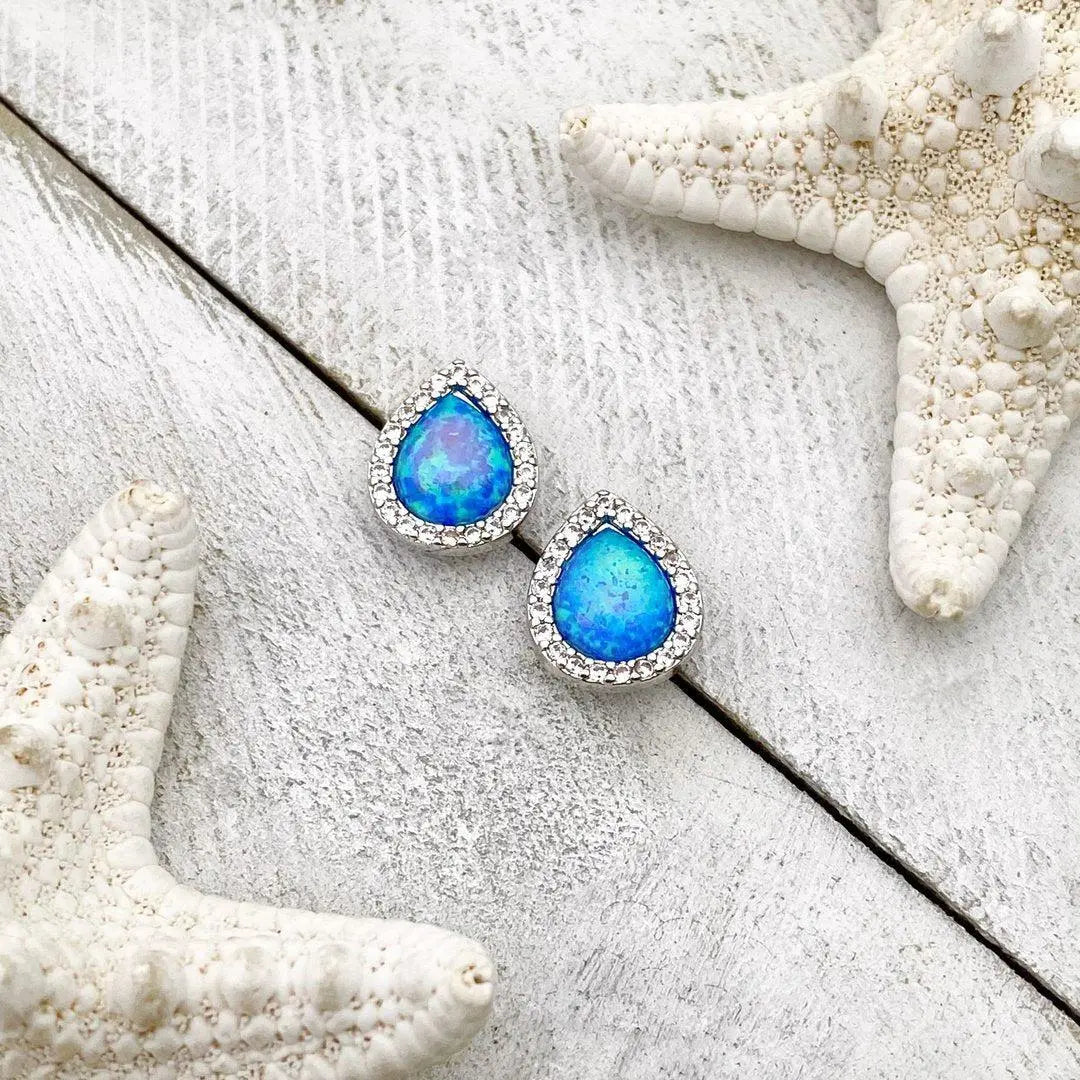 Opal og Sølv Øreringe