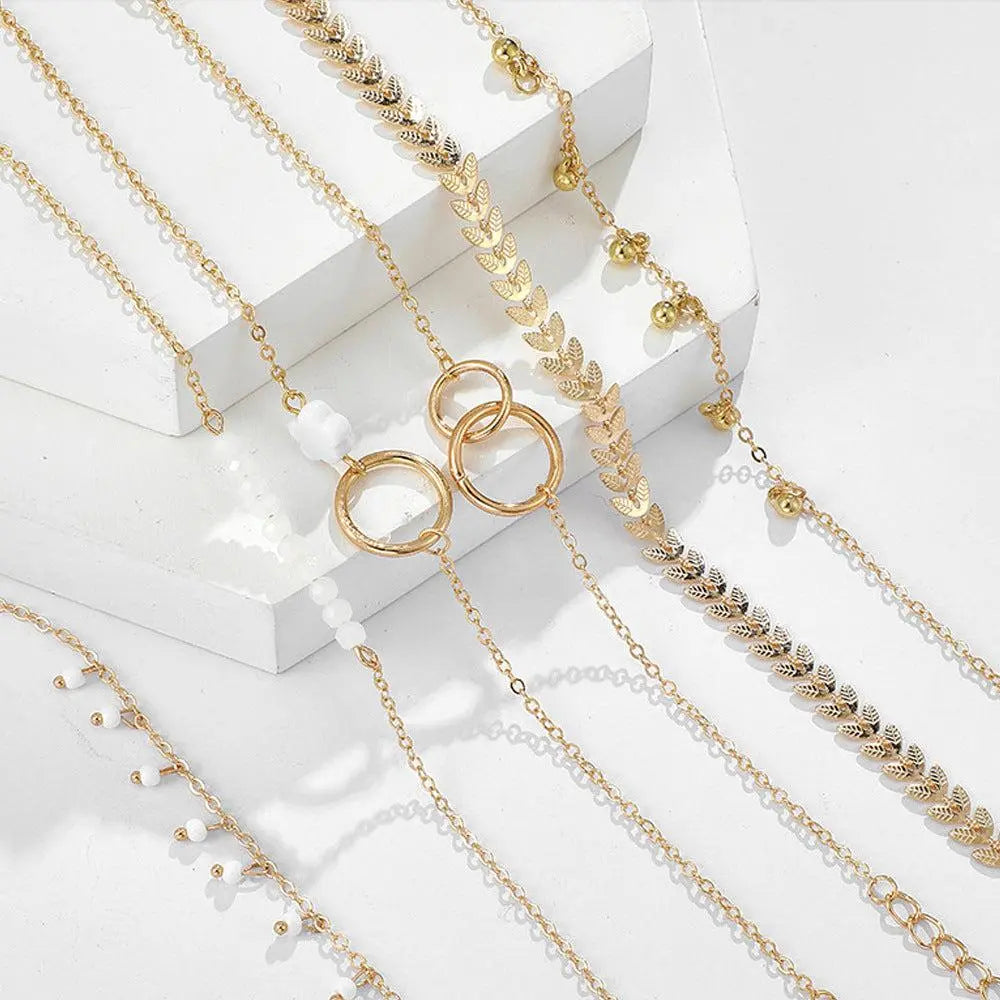 Pakke med Boho-armbånd i guld