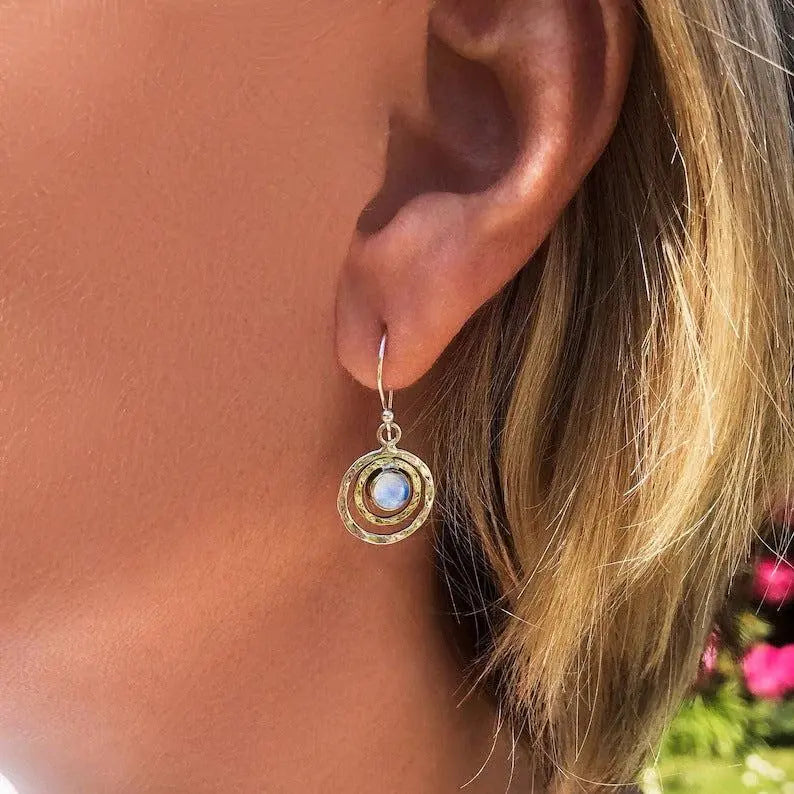 Boho Saturn med Turkis Opal Øreringe