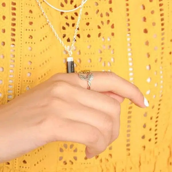 Justerbar Guld Solsikke Ring