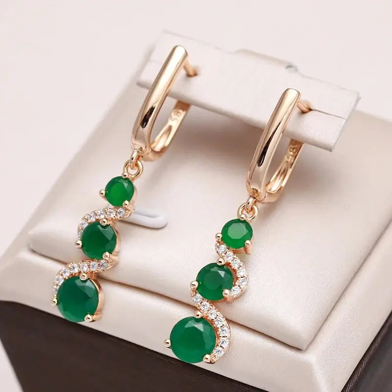 Elegante øreringe med gyldne zirkonia