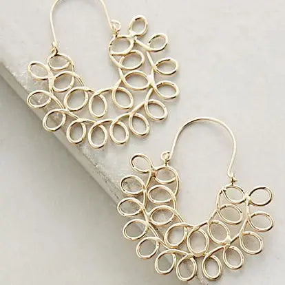 Vintage gyldne hule mandala øreringe