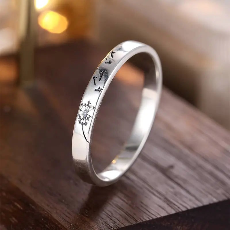 Vintage Sølv Dandelion Ring