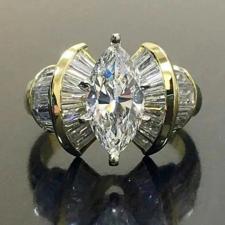 Vintage guld zirkonia ring