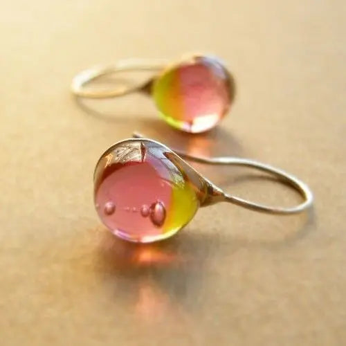 Varme Glas Dråbeøreringe Vintage