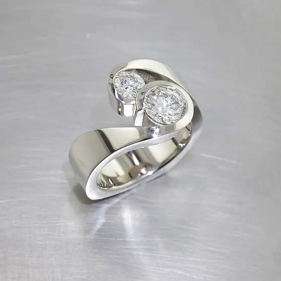 Vintage Sølv Zirconia Åben Ring