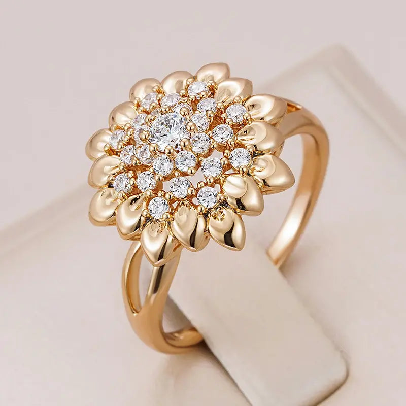 Elegant Blomst Skinne Ring