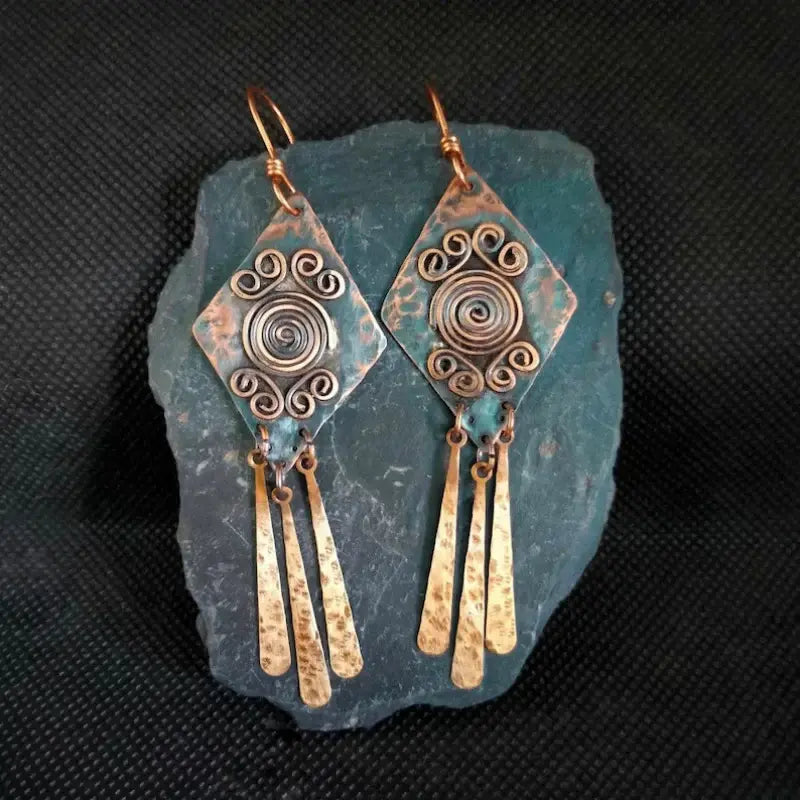 Brune Dangling Vintage Øreringe