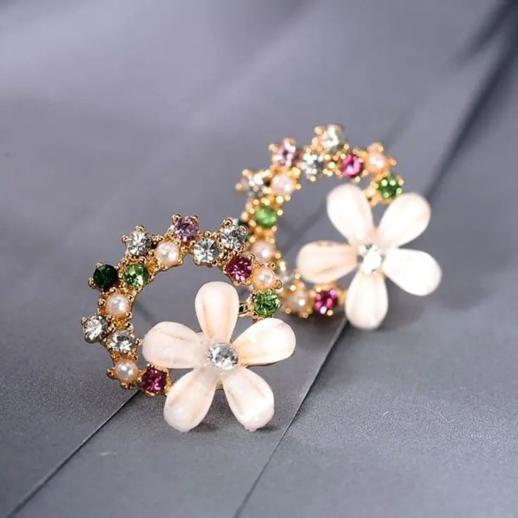 Elegant blomster hoops øreringe