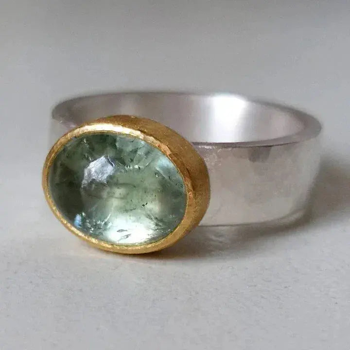 Vintage Guld & Sølv Lys Zirconia Ring