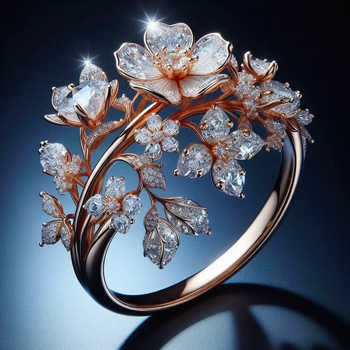 Bright Crystal Blossom Ring in Danish is "Lysekrystal Blomstering.