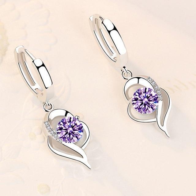925 sterling sølv og zirkonia indlagt blomsterøreringe