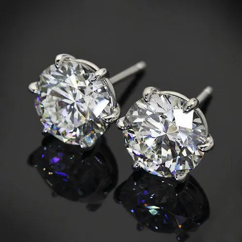 Vintage Runde Hvide Sølv Øreringe