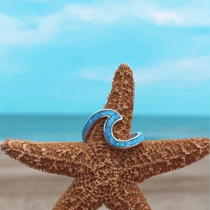 Ocean Waves Ring lavet af opal og sølv