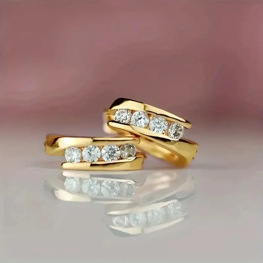 Strålende runde zirconia øreringe.