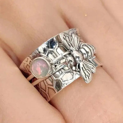 Bikugle Gemstones Meditations Spinner Ring
