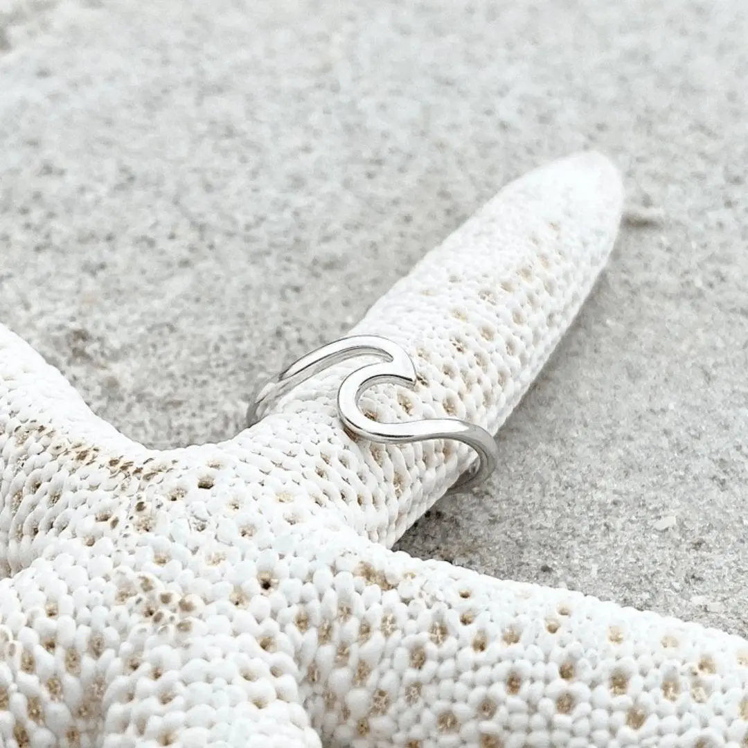 Sølv Hav Bølge Ring