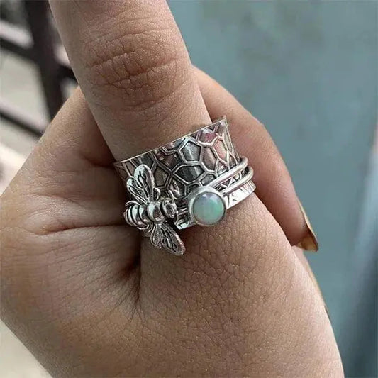 Bikugle Gemstones Meditations Spinner Ring