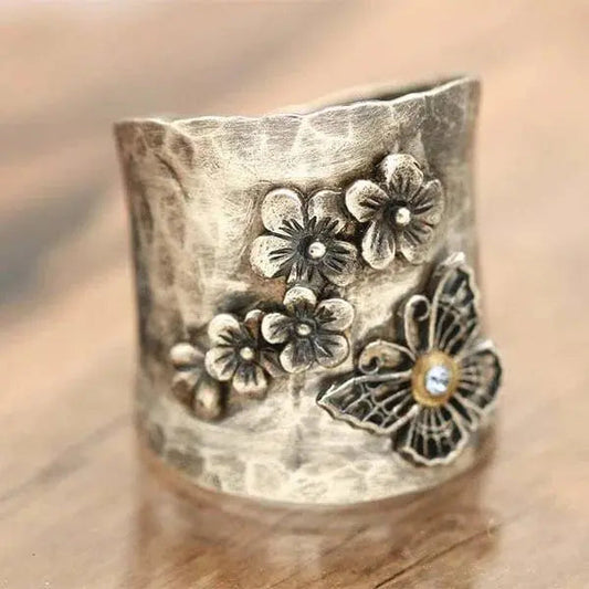 Bi Blomst Sommerfugl Bred Ring