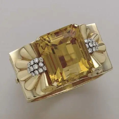 Vintage varm krystal gylden ring