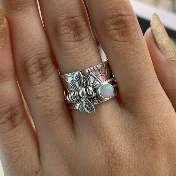 Bikugle Gemstones Meditations Spinner Ring