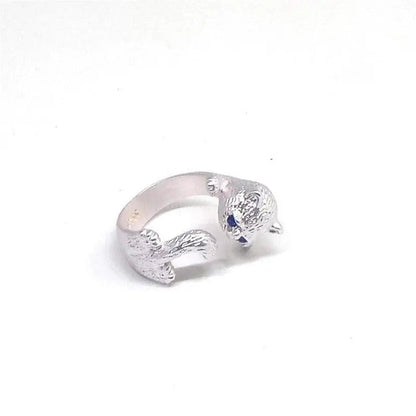 925 sterling sølv justerbar katte ring