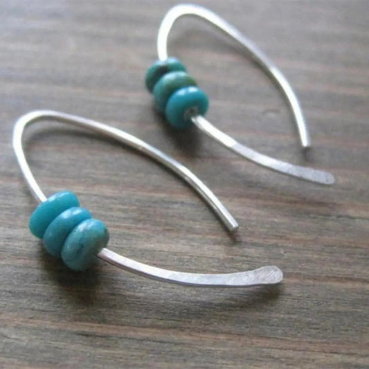 Boho øreringe med opal i sterling sølv