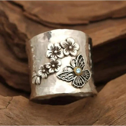 Bi Blomst Sommerfugl Bred Ring