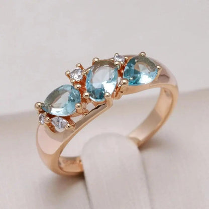 Blå zirkonia ring i guld