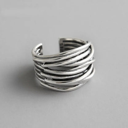 925 Sterling Sølv Justerbar Lagdelt Ring