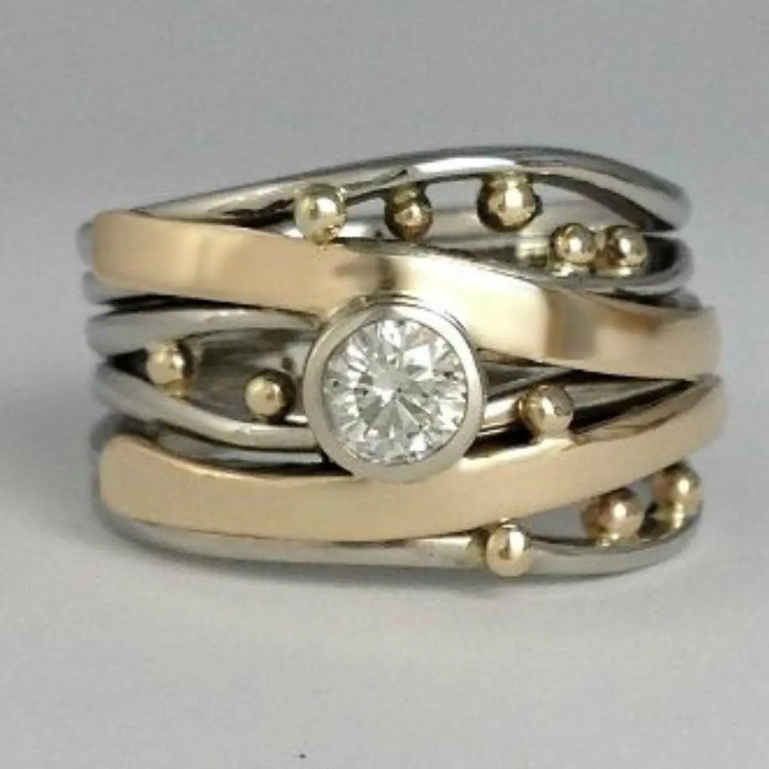 Vintage guld indlagt zirkonia ring