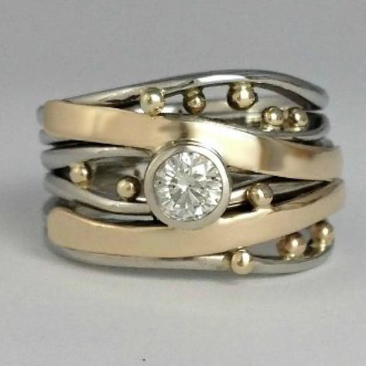Vintage guld indlagt zirkonia ring