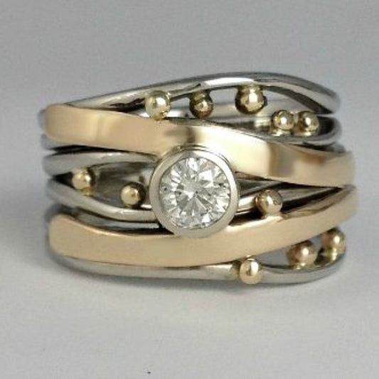 Vintage Guld Indlagt Zirkonia Ring