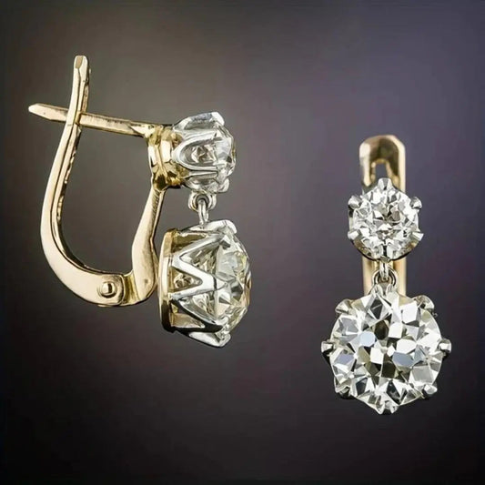 Vintage zirconia øreringe i guld