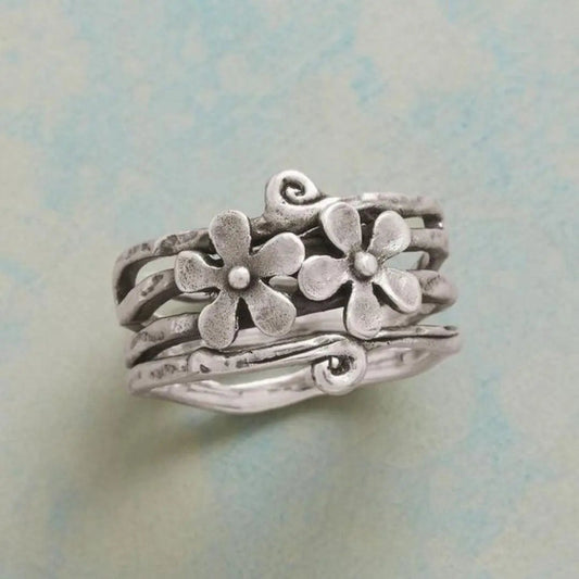 Vintage Hul Daisy Sølv Ring