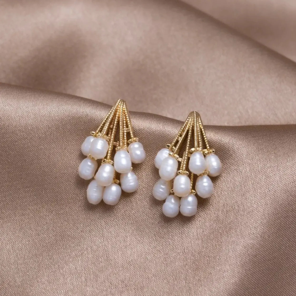 Koraller øreringe med ferskvandsperler