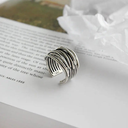 925 Sterling Sølv Justerbar Lagdelt Ring