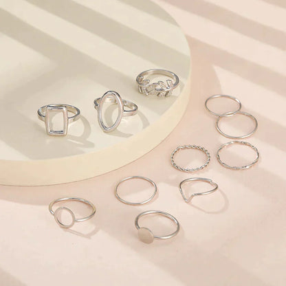 Pakke med 11 vintage sølvringe