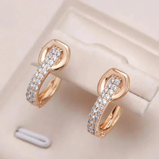 Elegante øreringe med indlagt zirkonia i guld
