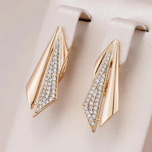 Elegant zirkonium øreringe i guld