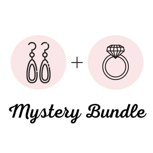 Mysterieøreringe og Ring (justerbar) - Bundle