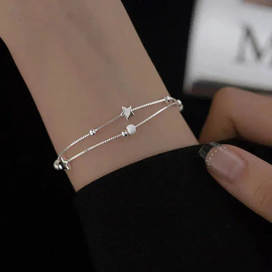 Sølv armbånd med stjerner