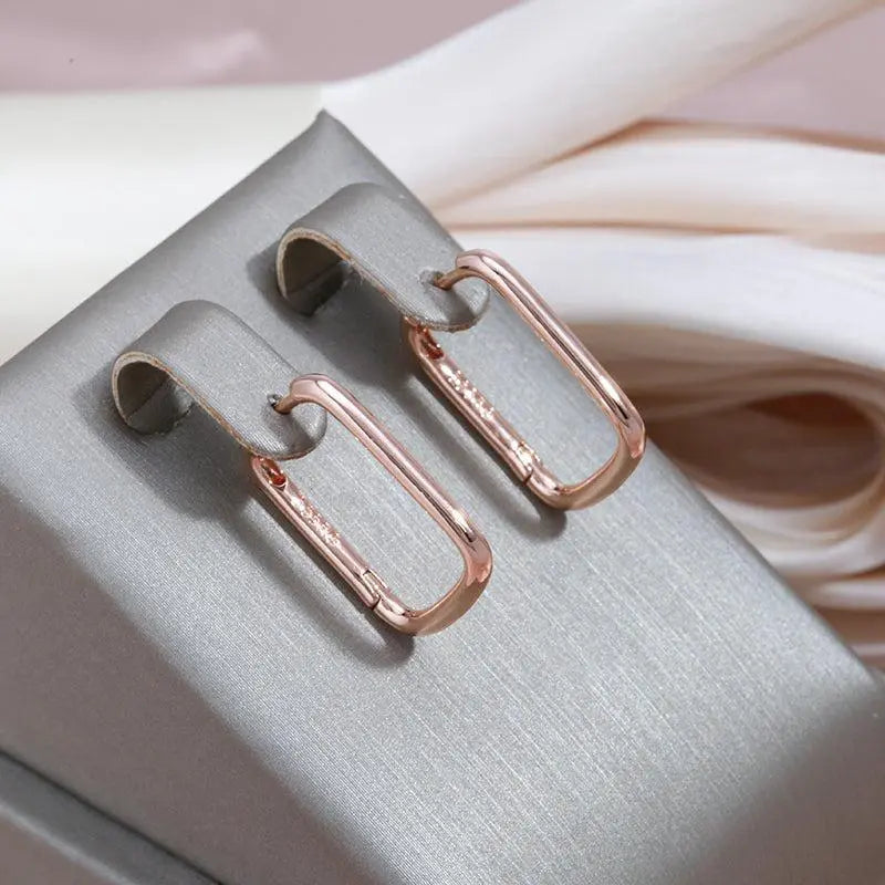 Enkle elegante øreringe med zirkonia i guld
