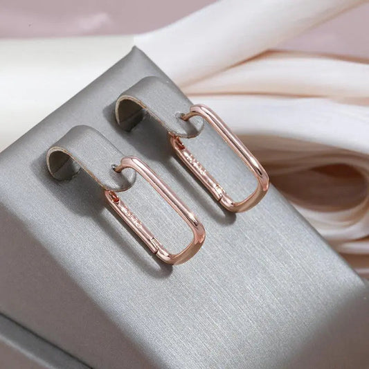 Enkle elegante øreringe med zirkonia i guld